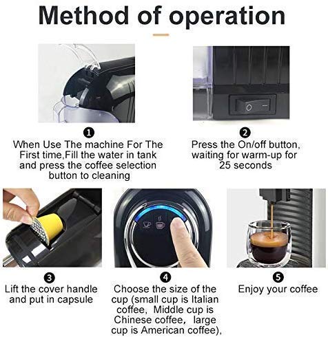 Cafetera automática de cápsulas 0.8 L con voltaje 110V miniatura 4