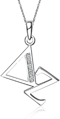 Delta Zeta Necklace with a 18" Silver Chain - Diagonal Design DZ-P002