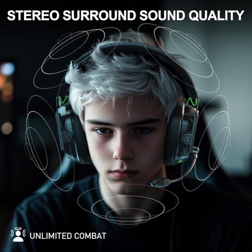 wireless gaming headset for ps5pcmac 24ghz wireless amp bluetooth 54 rgb gaming headphones with noise-canceling mic low latency stereo sound 50hr battery life black