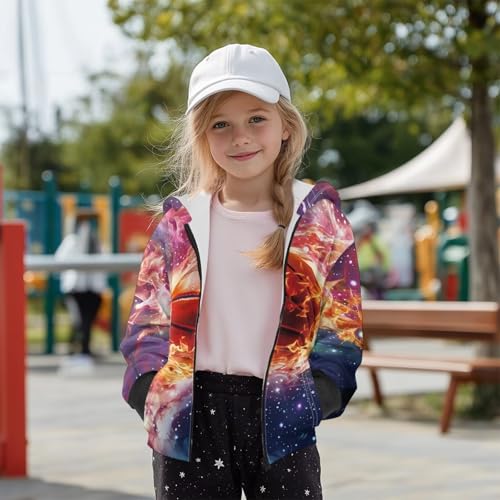 Kids Soft Fuzzy Zip-Up Hooded Sweatshirt Relaxed Long Sleeve Hoodie Jacket with Pockets for Boys or Girls Size S-XL2