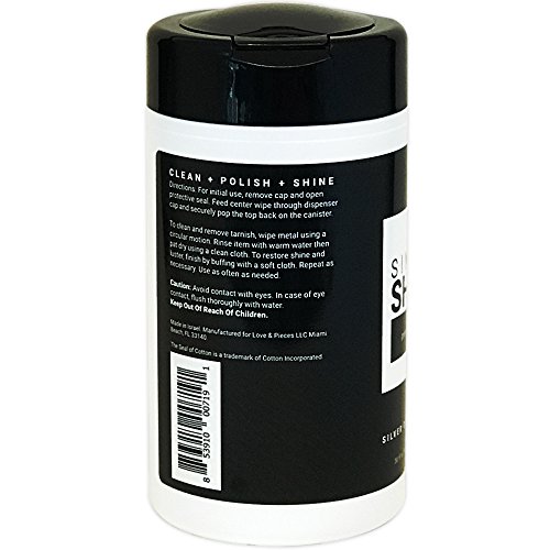 Silver Cleaning Wipes, 100% Cotton Wet Polishing | Best for Sterling Jewelry, Silverware | Large 30 Count - Thumbnail 6