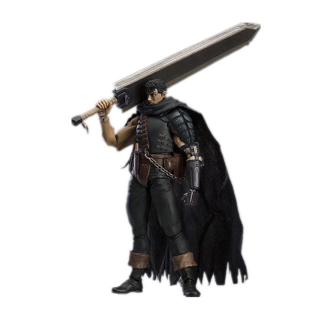 Anime Buena Figura Guts Battle Version Damaged Action Figurine PVC Black Swordsman Guts Change Face Model Estatua de Juguete Colecciones Ornaments Regalo
