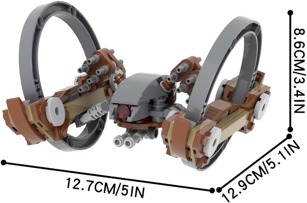 Droid Hailfire Combat Vehicle Building Set with 4 Super Battle Droids and 4 Classic Army Droids, Spacecraft and Clone Clankers with Weapons, Building Blocks Toy Gift for Star Fans and Kids Aged 6+