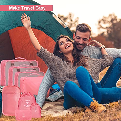 8 Set Packing Cubes for Suitcases, kingdalux Travel Luggage Packing Organizers with Laundry Bag, Compression Storage Shoe Bag, Clothing Underwear Bags, for Women & Man - Image 5