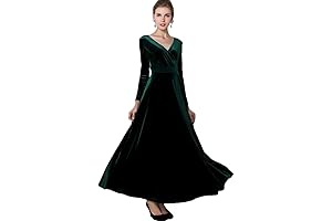 Women's Sexy Velvet V-Neck Stretchy Long Dress