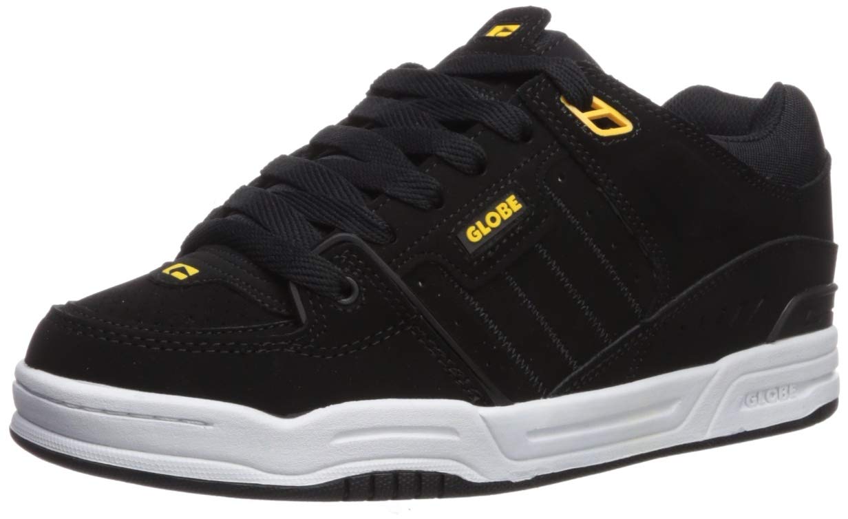Globe Men's Fusion Shoe, Black/Yellow, 12 Medium US
