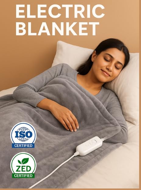 Image of Electric Blanket - Heating Bed Warmer with 4 Heat Settings. Zed Certified Electric Blanket (Single Bed)