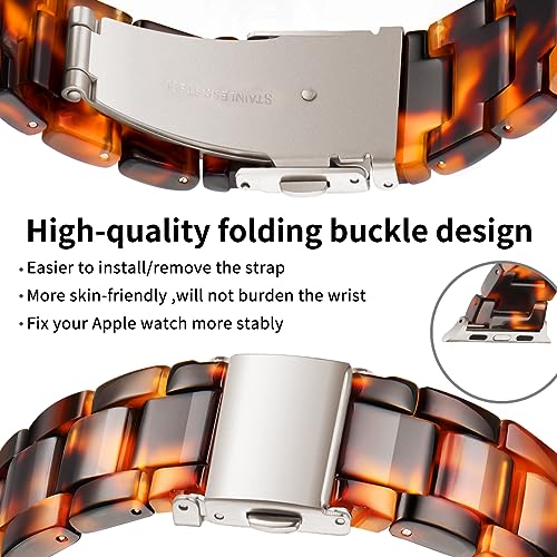 Image of Bestig Resin Band Compatible with Apple Watch Bands for Women 49mm 46mm 45mm 44mm 42mm(Series 1 2 3), Lightweight Waterproof Strap for iWatch Series 11 10 9 8 7 6 5 4 3 2 1 SE Ultra Men