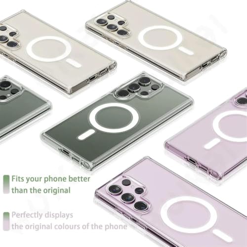 Image of DIZORO Crystal Clear Magnetic Compatible with Samsung S23 Ultra Case with Anti-Yellow Anti-Scratch | Shockproof Transparent Cover