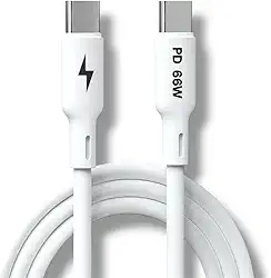 Cabo Tipo-C para Tipo-C 66W Turbo Ultra Rapido Reforçado Compatível Com iPhone 15,16 iOS e Android Notebook Tablet Carregamento Transferência de Dados EXC11 - Premium®