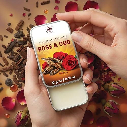 Image of Dr.Mashur Solid Perfume |Rose & Oud&OMB leather Alcohol Free Wax Perfume Balm, Long Lasting | Pocket Tin 12g, Pack Of 2| Non Greasy Smooth Glide, Travel Friendly Unisex Gifts He Or Her