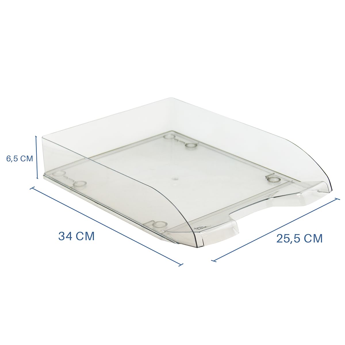 Waytex Pack de 4 Corbeilles à Courrier A4 Plastique Transparent