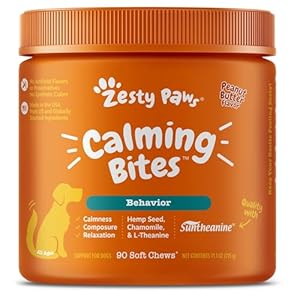 Zesty Paws Calming Chews for Dogs Composure & Relaxation for Everyday Stress & Separation Peanut Butter 90 Count