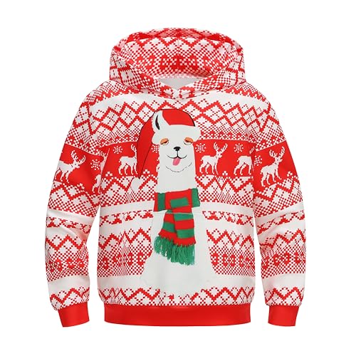 LMYOVE Ugly Christmas Hoodies Sweater Kids Girls Boys Graphic Pullover Sweatshirts Jumper with Pocket 5-12Y
