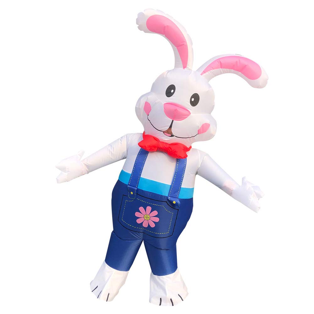 JASHKE Disfraz Inflable de Conejo Adulto Disfraces Conejo de Pascua Disfraces Conejos hinchables Traje Inflable para Pascua