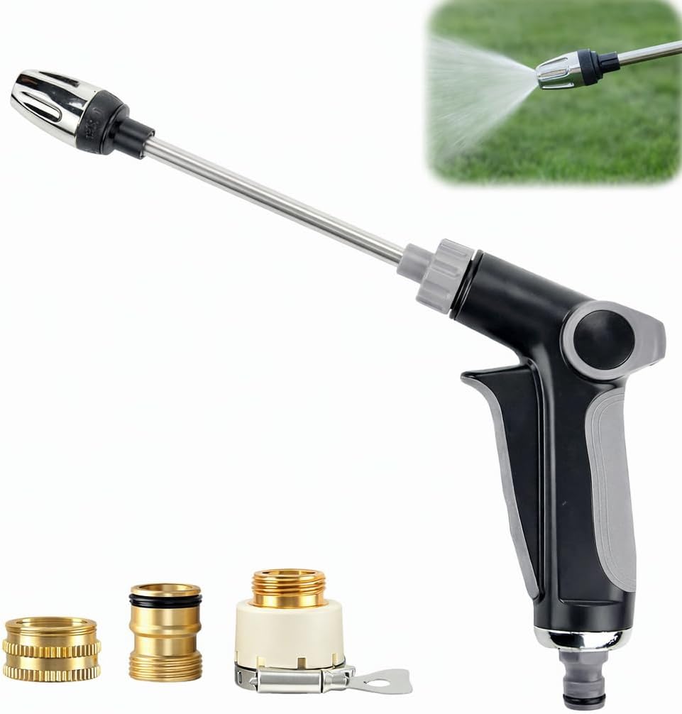 Heavy Duty Garden Hose Nozzle, High Pressure Water Cleaning Jet Sprayer, Multi-Function Lawn & Garden Hose Nozzle for Yard, House, Car & Pet Cleaning (C)