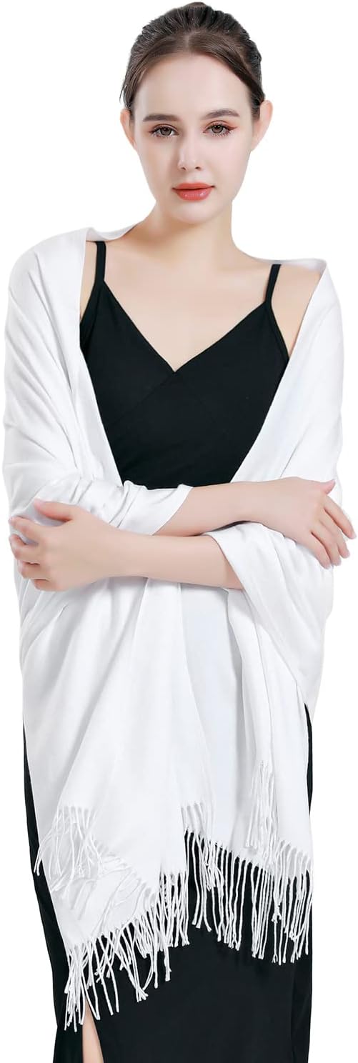 Womens Large Soft Wedding Evening Pashmina Shawls Wrap Scarfs