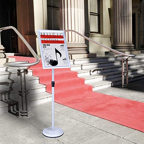 Sign Stands Aluminum Guide Signage Guide Vertical Advertising Billboard Welcome Poster Licensing Display Water Stand Sign Holder (Silver, 11x17inches)