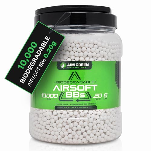 Aim Green Biodegradable Airsoft BBS Premium-Grade 6mm Airsoft BBS 20g 25g 32g 36g 40g 2 500 5 000 10 000 Count