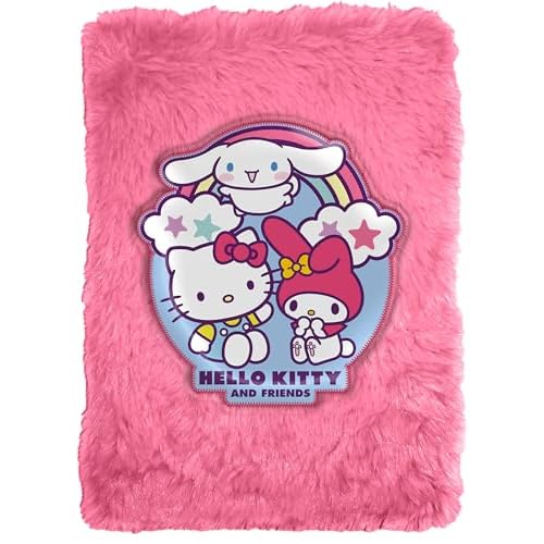 Kids Licensing - Libreta Peluche A5 con Rayas para Escribir - Cuaderno Infantil Suave de Hello Kitty & Friends para Niñas, Ideal para Regalar