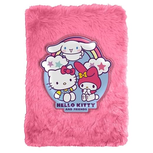 Kids Licensing - Libreta Peluche A5 con Rayas para Escribir - Cuaderno Infantil Suave de Hello Kitty & Friends para Niñas, Ideal para Regalar