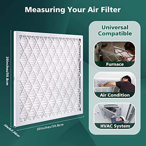 Ubeesize Reusable Air Filter 20X20X1 (9-Pack), Merv 8 Mpr 700 Ac/Hvac Furnace Filters,Deep Pleated Air Cleaner, (Actual Size 19.5" X 19.5" X 0.8"),1X Reusable Abs Frame+9 X Filter,Breathe Fresher #TOP3