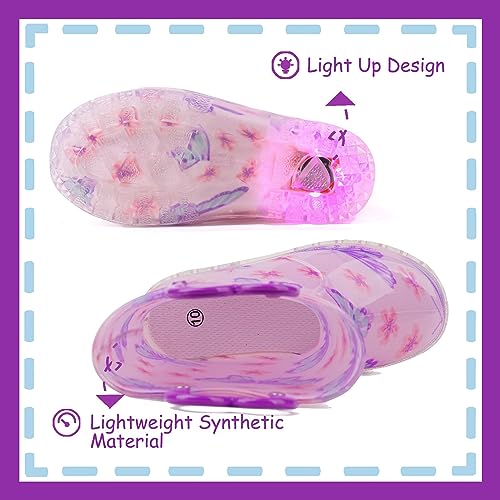 Image of Outee Toddler Kids Adorable Lightwight Waterproof Rain Boots Light Up by Steps