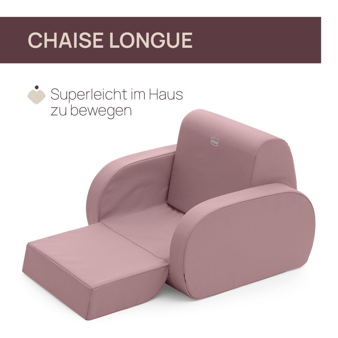 Chicco Twist Kinderstuhl, wandelbar in Liegestuhl und Sofa, Kinderstuhl mit 3 Konfigurationen, bequem und leicht, verwandelt Sich mit Einer Handbewegung - Für Kinder ab 12 Monaten