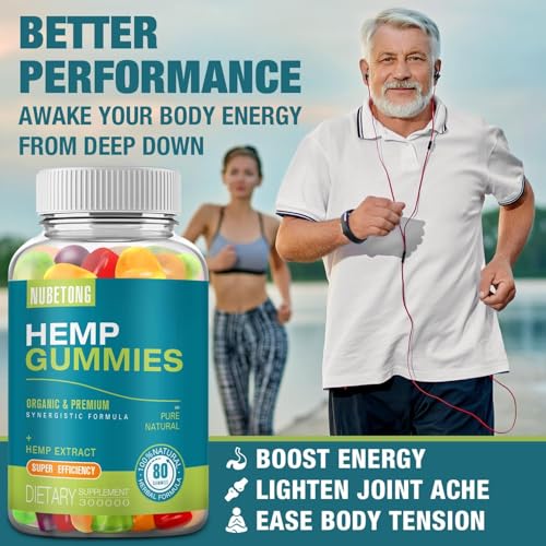 51d8KD0o2QL. SL500  - 2 Packs Hemp Gummies for Sleep,Pain,Anxiety High Potency Hemp Supplement Edible Bear Gummy Extra Strength Pure Natural Hemp Oil Extract Vegan, Non-GMO