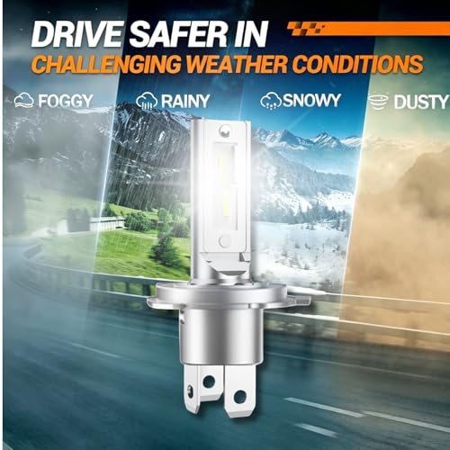 Image of SEALIGHT H4 Fog Bulbs, 64000LM 6500K Cool White, Real 1:1 Size 3Min Plug n Play HB2 Fog Light Bulbs, 99% Compatible, No CANbus Errors, Anti Flickering, IP68 proof Over 70000h Long Lifespan, Pack of 2