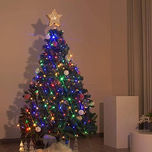 Eambrite Christmas Lights 200 LED 20m/66ft Fairy Lights Mains Powered, Indoor Outdoor Christmas Tree Lights, Outside Lights for Xmas/Home/Party/Christmas Decorations Multicoloured-Green Cable