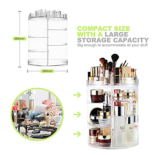 AMEITECH Make up Organizer, 360 Grad Drehende Justierbare Schmucksachen und Kosmetischer Ausstellungsstand, 8 Schichten… – Bild 5