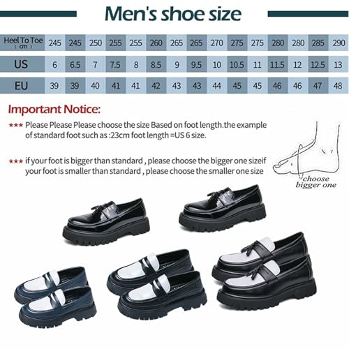 Mens Leather Slip-On Platform Dress Tassels Loafers Non-Slip Low Top Round Toe Chunky Penny Shoes Fashion for Business Casual Dress Prom Party2