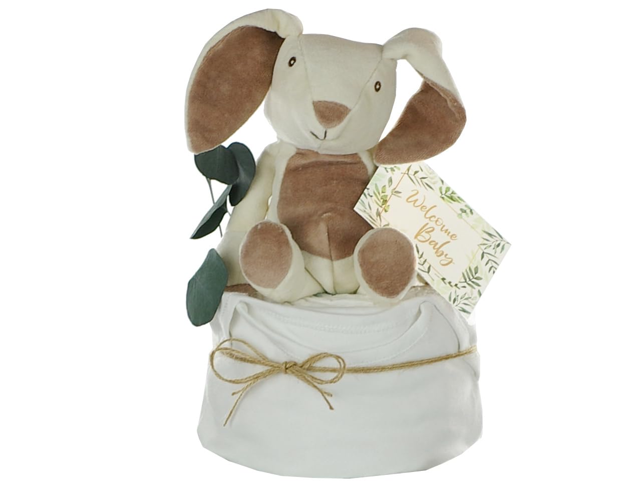Windeltorte neutral | KUSCHELHASE | personalisierbar, creme/natur (2-stöckig, unbedruckt)