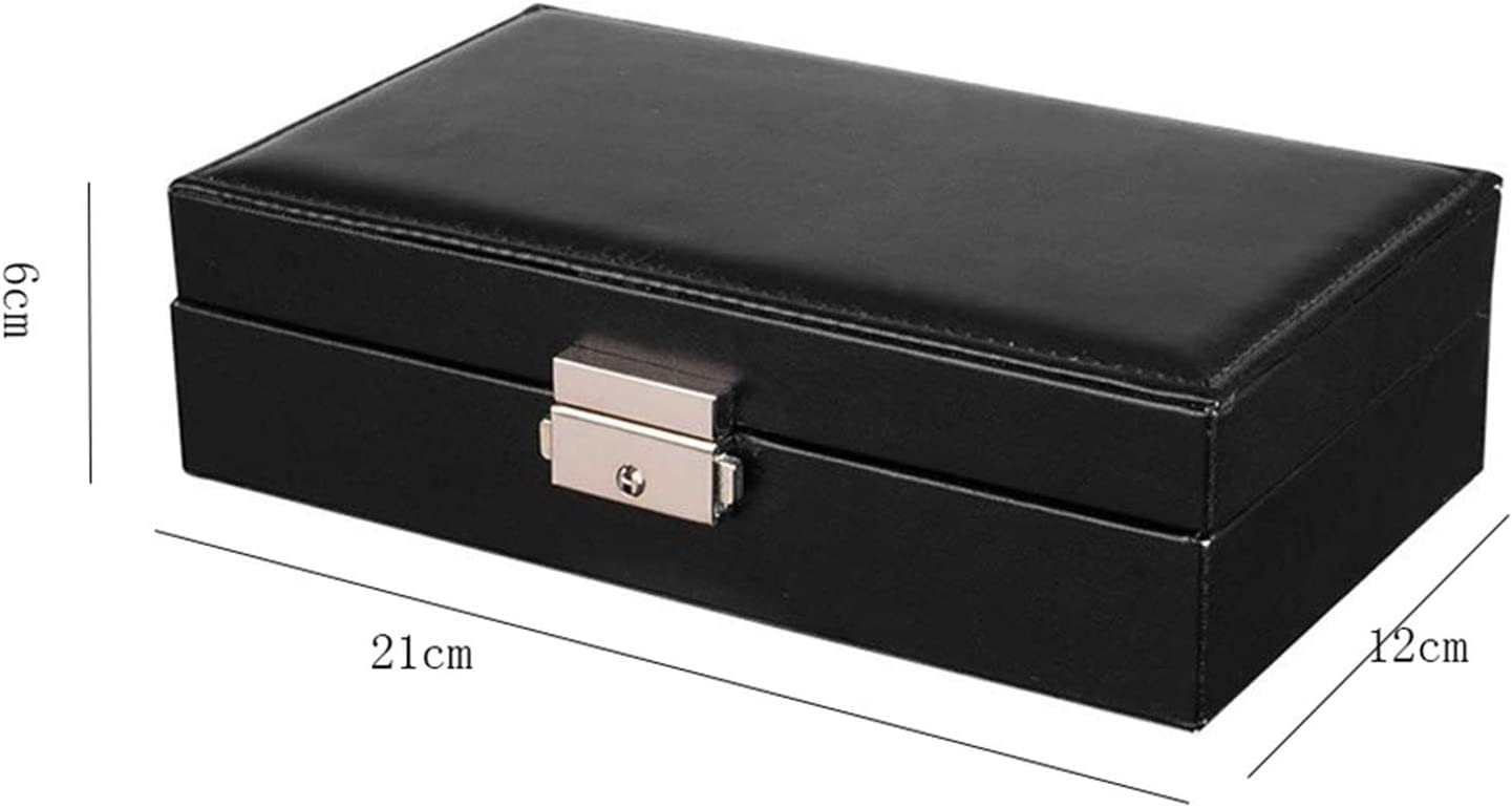 Joyero Joyero de Piel sintética para Mujer, Organizador de Joyas con Cerradura para Pendientes, Pulseras, Anillos, joyeros, Estuche de Almacenamiento, Organizador de Joyas