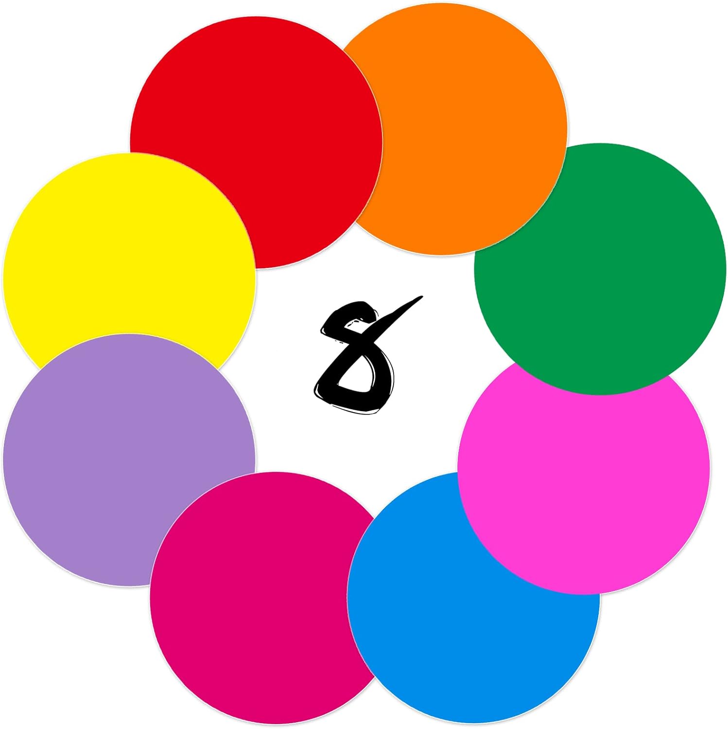 Zayvor 8 Dry Erase Circles Dot, Removable Vinyl Dots Stickers Colorful Wall Decal