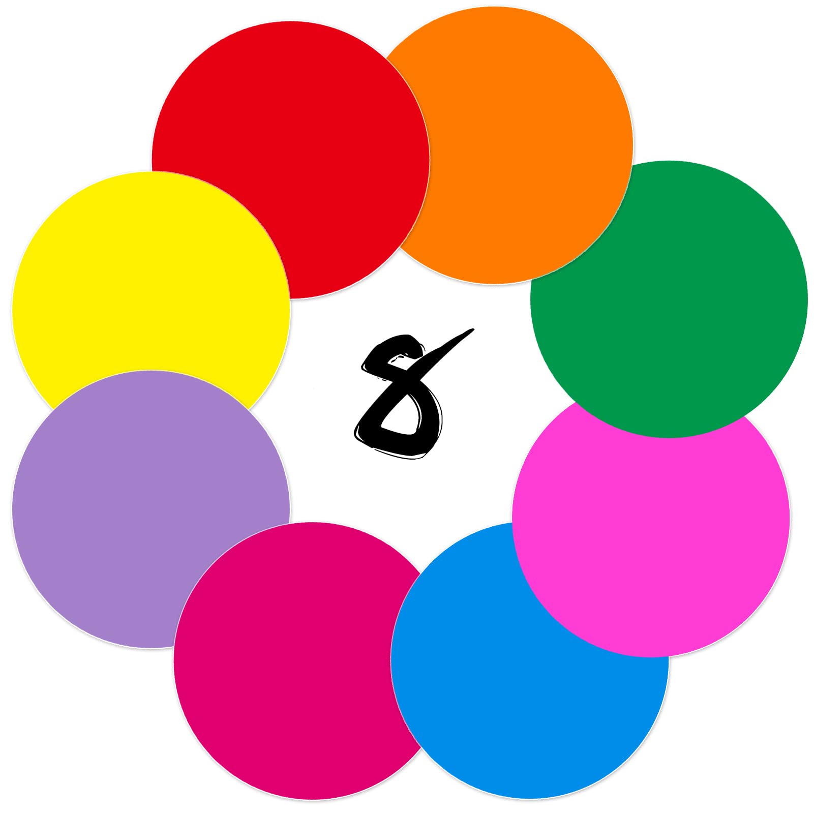 Zayvor 8 Dry Erase Circles Dot, Removable Vinyl Dots Stickers Colorful Wall Decal Classroom Tables,Home Office School Teaching Students Back to School Supplies, 11 Inch