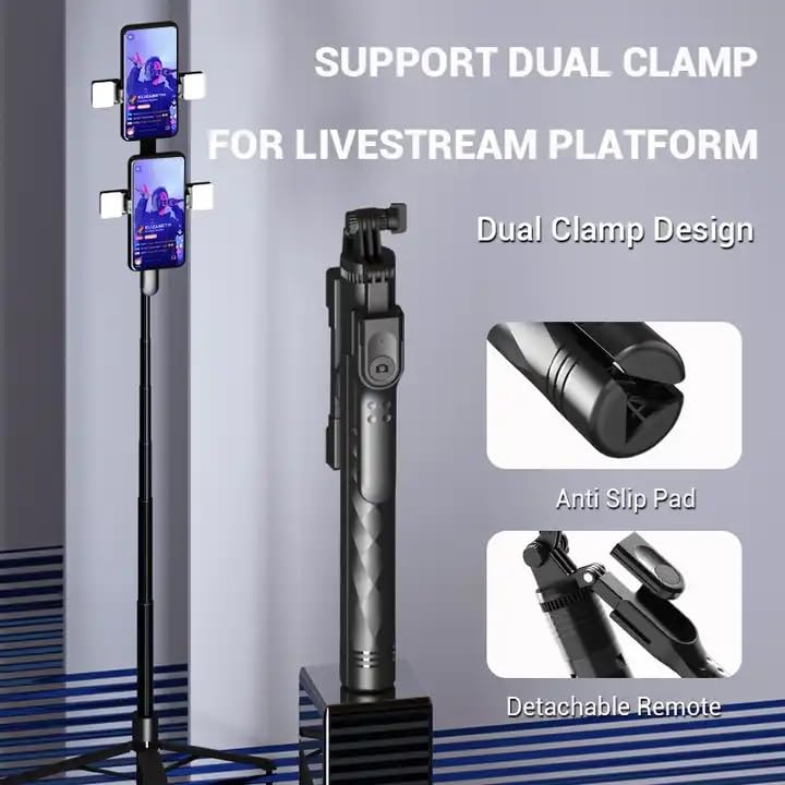 Image of K28 Wireless Selfie Stick for Live Broadcasting with Bonus Phone Holder - Extendable Monopod for Effortless Selfies, Vlogging, and Streaming - Universal Compatibility and Enhanced Features