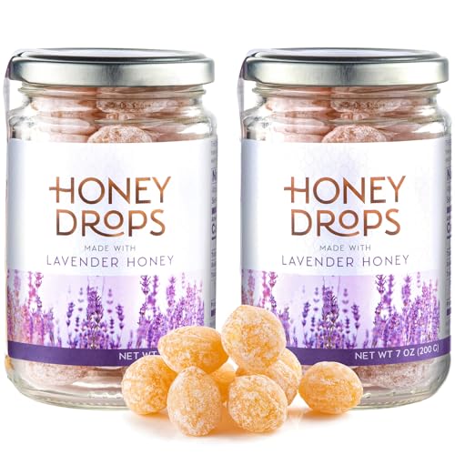 Gourmanity Honey Drops Made with Lavender Honey, Fruity and Floral Touch Carefully Crafted from Natural Honey, Gift your Family Artisan European Candy, Made in Provence, France, 7oz (Pack of 2)