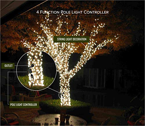 Outdoor Light Controller for Wrapped Tree Lights, Outdoor Christmas Trees, Pole Lights, Over The Street Lights, Yard Lights (Commercial Grade)