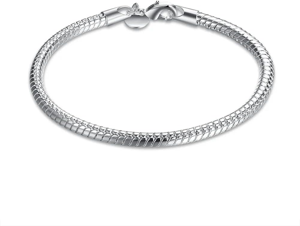4MM Snake Bone Bracelet for Woman Wedding Gifts Jewelry 20cm