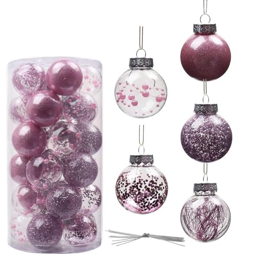 Boules de Noël roses incassables pour décorer sans risque de casse