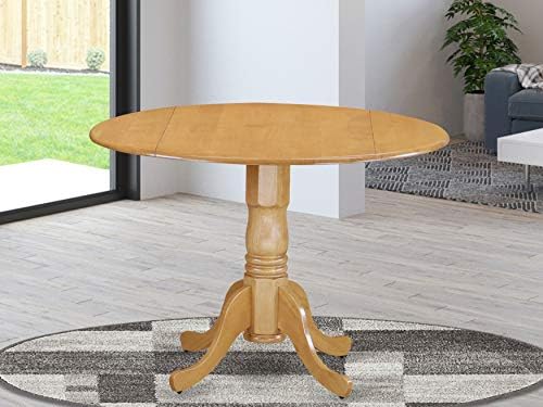 East West Furniture Dining DLT TP Mid Century Modern Table Round Tabletop and 42 x 29.5-Oak Finish