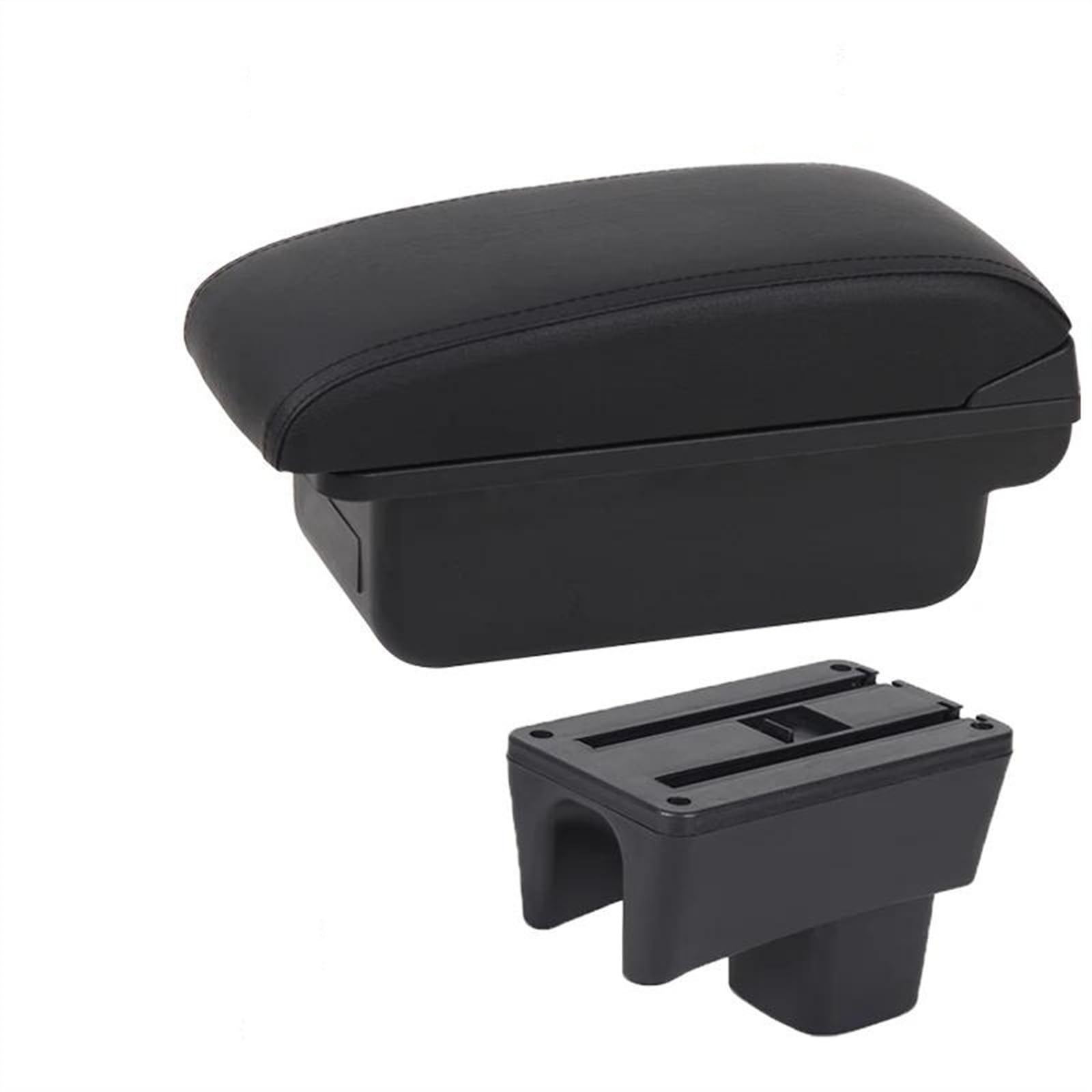 Armrest Box With Multifunctional Support PU Upholstered Car Interior Modification Accessories For Swift 2005-2023(C1 Black line NO USB)