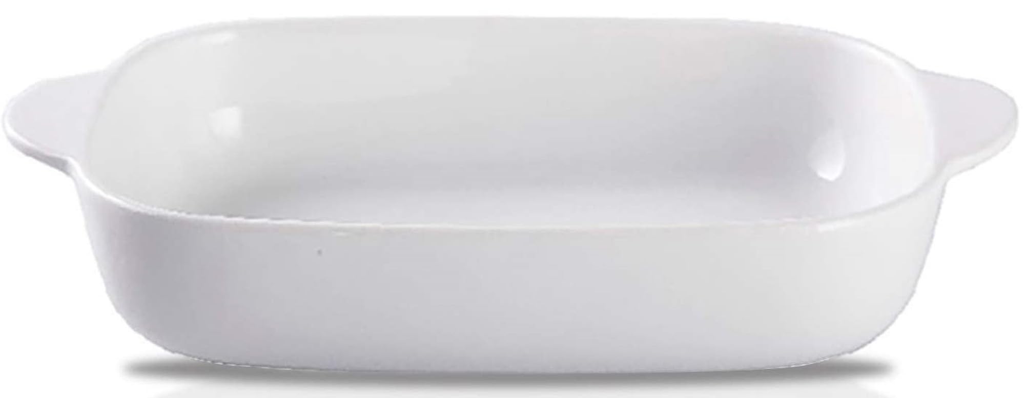 7.5-Inch Set of 1, Ceramic Small Baking Dish Rectangular Bakeware with Double Handle, Baking Pans for Cooking and Cake Dinner (Set of 1, White)