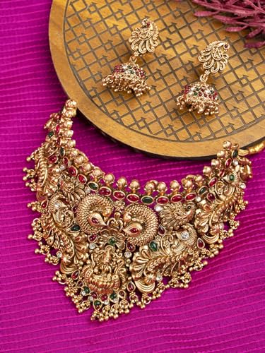 Gold Plated Goddess Lakshmi Temple Choker Set