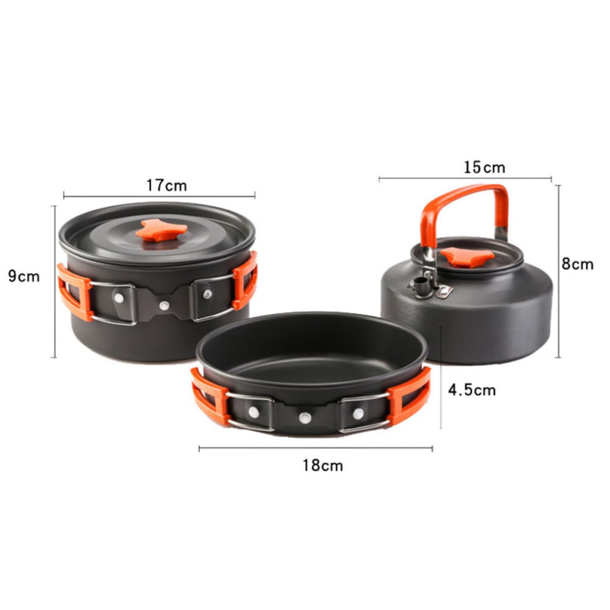 Juego de Utensilios de Cocina para Camping Portátil para 2-3 Personas