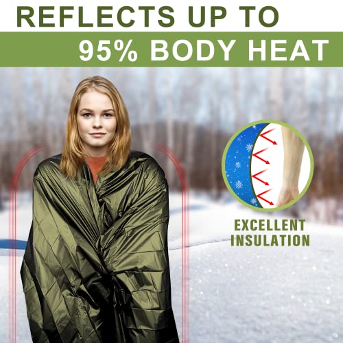 Emergency Blankets - 4 Pack Extra-Large Mylar Space Blankets, Outdoor Waterproof Ultralight Thermal Foil Space Blankets For Hiking, Camping, Running, Car Use #TOP3