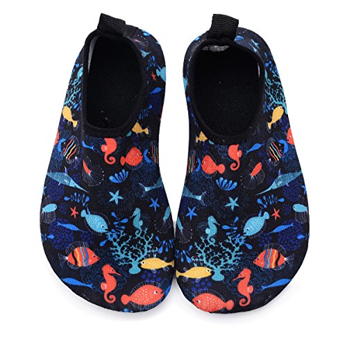 QTMS Kids Boys Girls Water Shoes Barefoot Quick Dry Aqua Socks Swim