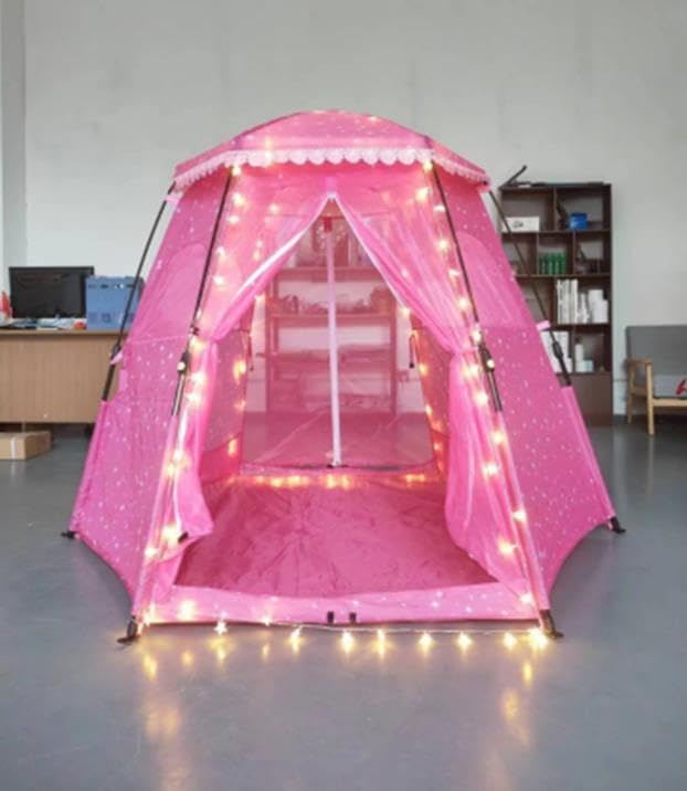 FunslandPop-Up Play Tent for Kids: Large Princess Castle Playhouse Tent for Girls Indoor - Portable Baby Playpen with Canopy for Beach & Outdoor
